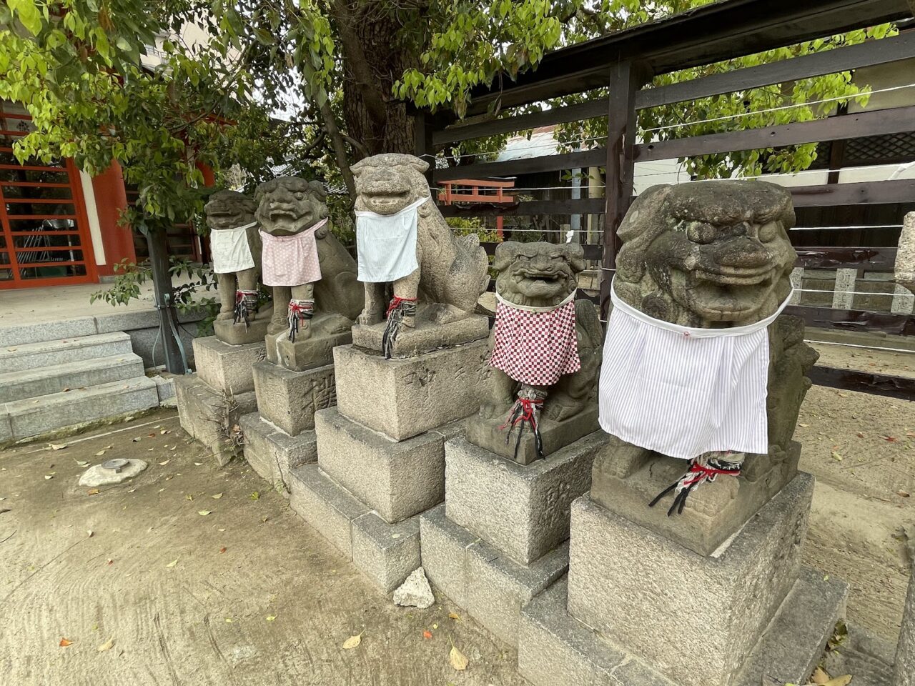 大隅神社の狛犬5兄弟