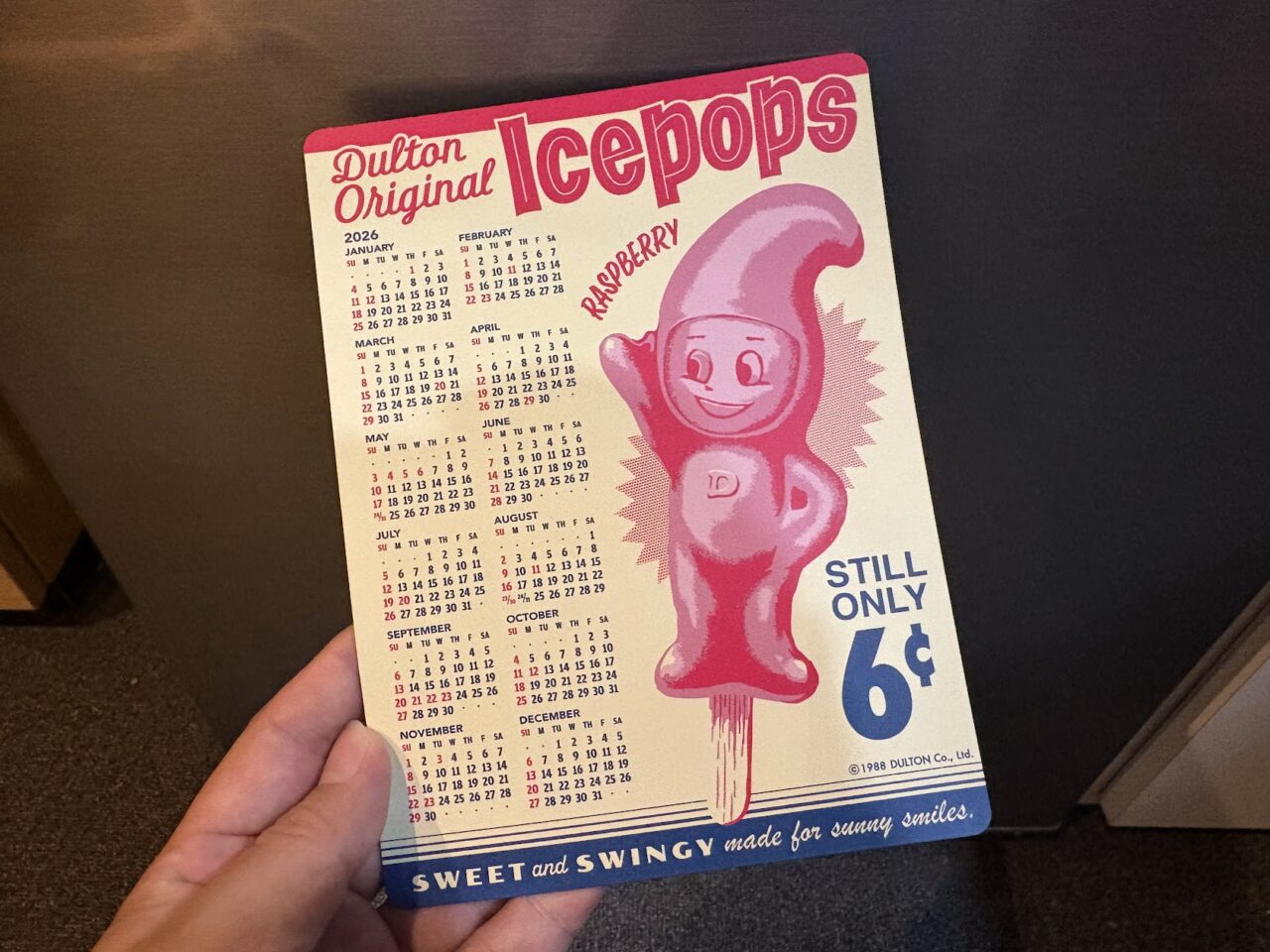 DULTONのカレンダーのオモテ面