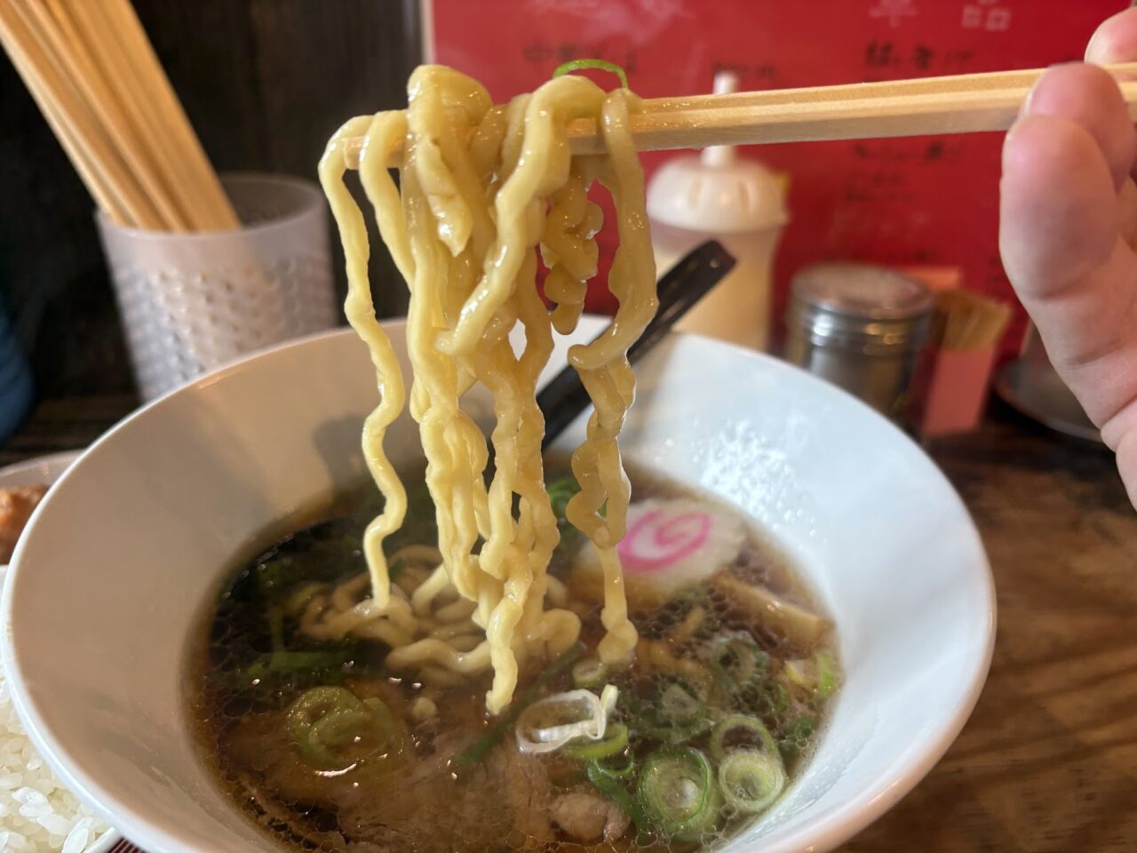中華そば松の太いちぢれ麺