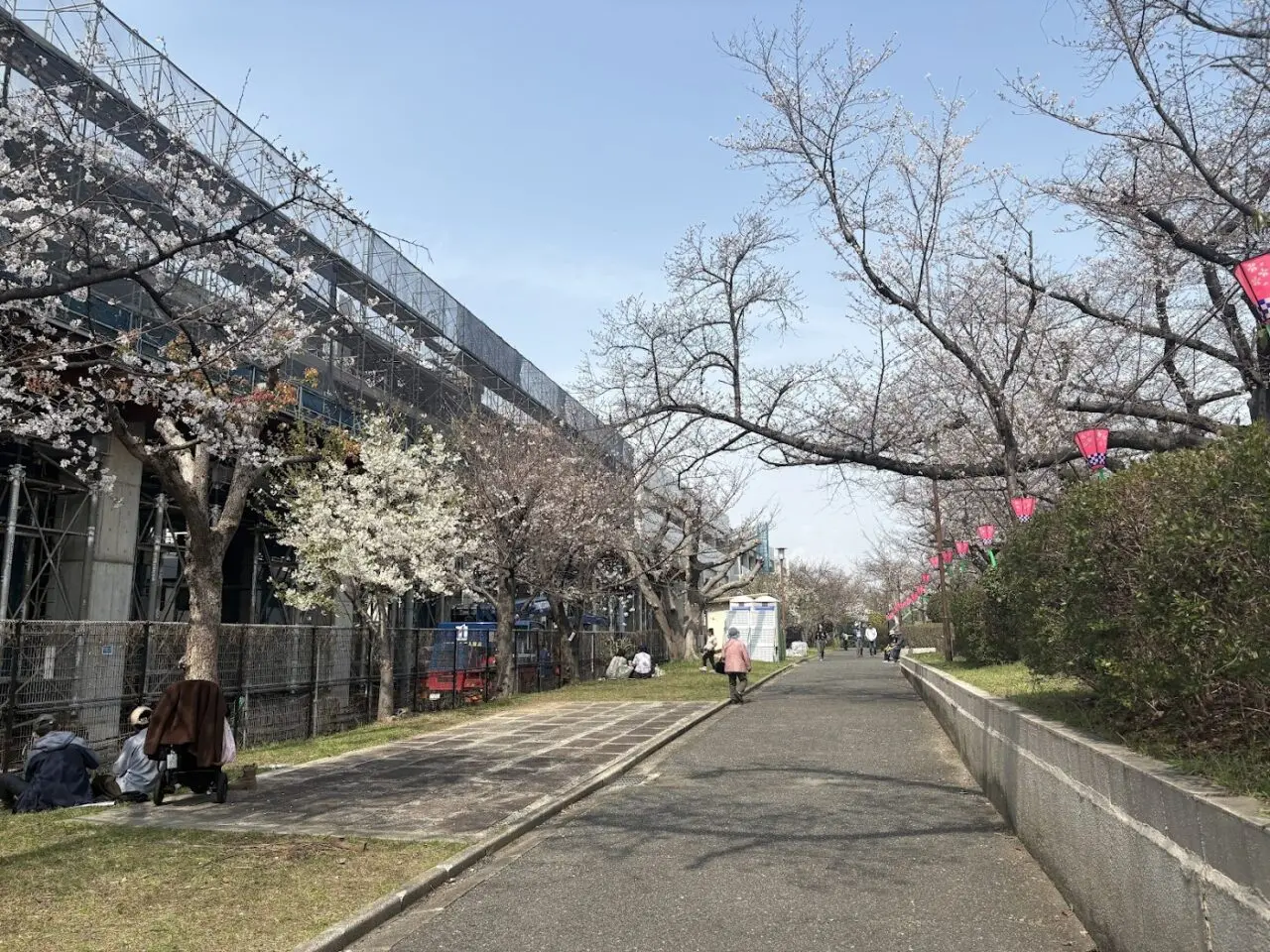 柴島浄水場の桜の通り抜けの風景