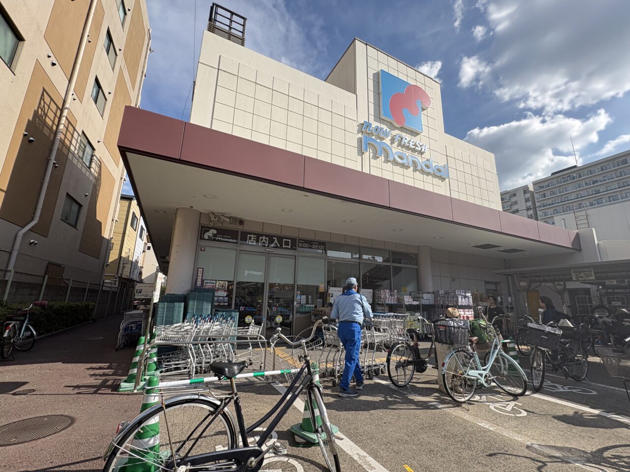 万代下新庄店の外観(2026年7月)
